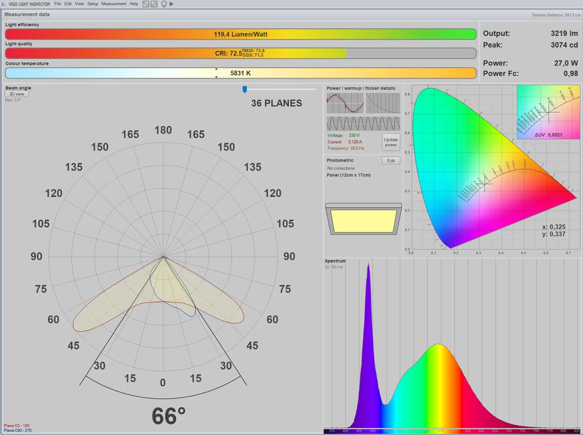 Light Inspector Software Screenshot